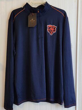 ANTIQUA Chicago Bears Men's Signal Quarter Zip Pullover - Large - NWT NEW